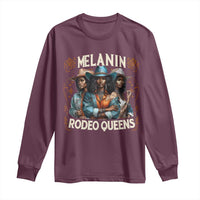 Melanin Rodeo Queen Long Sleeve Shirt African American Melanin Black Cowgirl Swag
