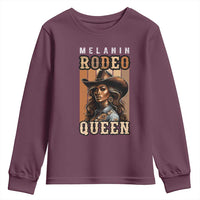 Melanin Rodeo Queen Youth Sweatshirt African American Melanin Black Cowgirl