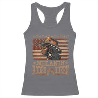 Melanin Rodeo Queen Racerback Tank Top Black Cowgirl Vintage American Flag