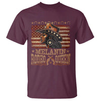 Melanin Rodeo Queen T Shirt Black Cowgirl Vintage American Flag
