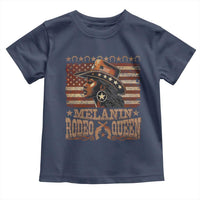 Melanin Rodeo Queen Toddler T Shirt Black Cowgirl Vintage American Flag