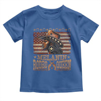 Melanin Rodeo Queen Toddler T Shirt Black Cowgirl Vintage American Flag