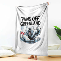 Paws Off Greenland Throw Blanket Resist Polar Bear Political Satire