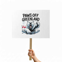 Paws Off Greenland Protest Sign Resist Polar Bear Political Satire