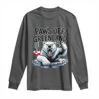 Paws Off Greenland Long Sleeve Shirt Resist Polar Bear Political Satire