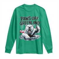 Paws Off Greenland Long Sleeve Shirt Resist Polar Bear Political Satire