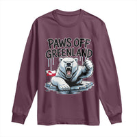 Paws Off Greenland Long Sleeve Shirt Resist Polar Bear Political Satire
