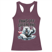 Paws Off Greenland Racerback Tank Top Resist Polar Bear Political Satire