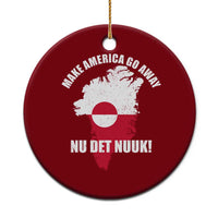 Nu Det Nuuk Make America Go Away Ceramic Ornament Support Greenland Political Statement