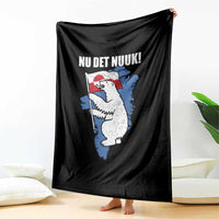 Nu Det Nuuk Nows Enough Throw Blanket Funny Saying Bear Greenlandic Flag