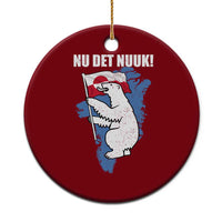 Nu Det Nuuk Nows Enough Ceramic Ornament Funny Saying Bear Greenlandic Flag
