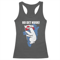 Nu Det Nuuk Nows Enough Racerback Tank Top Funny Saying Bear Greenlandic Flag