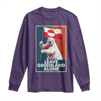 Leave Greenland Alone Long Sleeve Shirt Polar Bear Holding Flag Greenlanders Supports