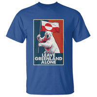 Leave Greenland Alone T Shirt Polar Bear Holding Flag Greenlanders Supports