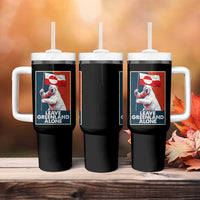 Leave Greenland Alone Tumbler With Handle Polar Bear Holding Flag Greenlanders Supports