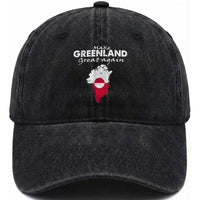 Make Greenland Great Again Washed Cotton Baseball Cap Act USA 51st State Greenland