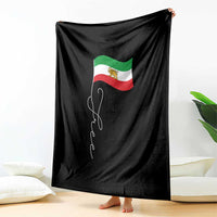 Free Iran Throw Blanket Patriotic Iranian Lion and Sun Flag