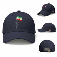 Free Iran Baseball Cap Patriotic Iranian Lion and Sun Flag