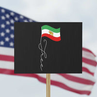 Free Iran Protest Sign Patriotic Iranian Lion and Sun Flag