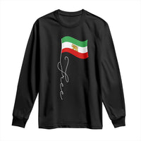 Free Iran Long Sleeve Shirt Patriotic Iranian Lion and Sun Flag