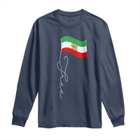Free Iran Long Sleeve Shirt Patriotic Iranian Lion and Sun Flag