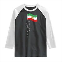 Free Iran Raglan Shirt Patriotic Iranian Lion and Sun Flag