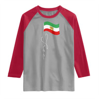 Free Iran Raglan Shirt Patriotic Iranian Lion and Sun Flag