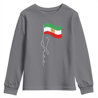 Free Iran Youth Sweatshirt Patriotic Iranian Lion and Sun Flag