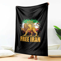 Free Iran Throw Blanket Iran Flag Lion And Sun Persian Pride Iranian Protests