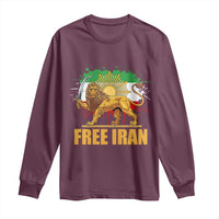 Free Iran Long Sleeve Shirt Iran Flag Lion And Sun Persian Pride Iranian Protests