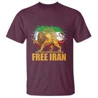 Free Iran T Shirt Iran Flag Lion And Sun Persian Pride Iranian Protests