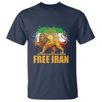 Free Iran T Shirt Iran Flag Lion And Sun Persian Pride Iranian Protests