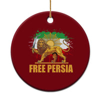 Free Persian Ceramic Ornament Iran Flag Lion And Sun Persian Pride Iranian Protests