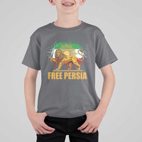 Free Persian T Shirt For Kid Iran Flag Lion And Sun Persian Pride Iranian Protests