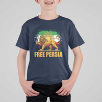 Free Persian T Shirt For Kid Iran Flag Lion And Sun Persian Pride Iranian Protests
