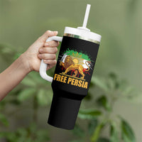 Free Persian Tumbler With Handle Iran Flag Lion And Sun Persian Pride Iranian Protests