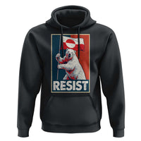 Resist Greenland Polar Bear Holding Flag Art Hoodie Resistance Political