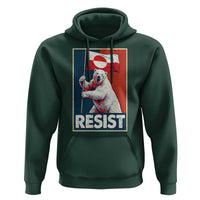 Resist Greenland Polar Bear Holding Flag Art Hoodie Resistance Political