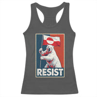 Resist Greenland Polar Bear Holding Flag Art Racerback Tank Top Resistance Political