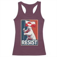 Resist Greenland Polar Bear Holding Flag Art Racerback Tank Top Resistance Political