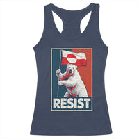 Resist Greenland Polar Bear Holding Flag Art Racerback Tank Top Resistance Political