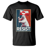 Resist Greenland Polar Bear Holding Flag Art T Shirt Resistance Political