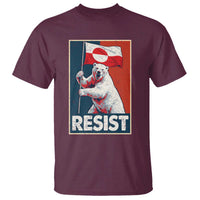 Resist Greenland Polar Bear Holding Flag Art T Shirt Resistance Political