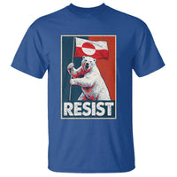Resist Greenland Polar Bear Holding Flag Art T Shirt Resistance Political