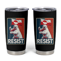 Resist Greenland Polar Bear Holding Flag Art Tumbler Cup Resistance Political