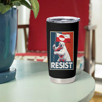 Resist Greenland Polar Bear Holding Flag Art Tumbler Cup Resistance Political