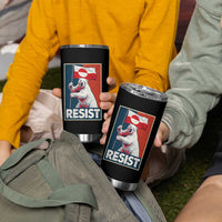 Resist Greenland Polar Bear Holding Flag Art Tumbler Cup Resistance Political