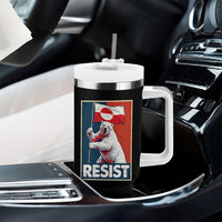 Resist Greenland Polar Bear Holding Flag Art Tumbler With Handle Resistance Political
