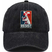 Resist Greenland Polar Bear Holding Flag Art Washed Cotton Baseball Cap Resistance Political