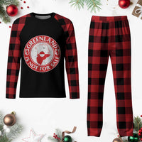 Greenland Is Not For Sale Plaid Pajama Set Political Statement Arms of Greenland